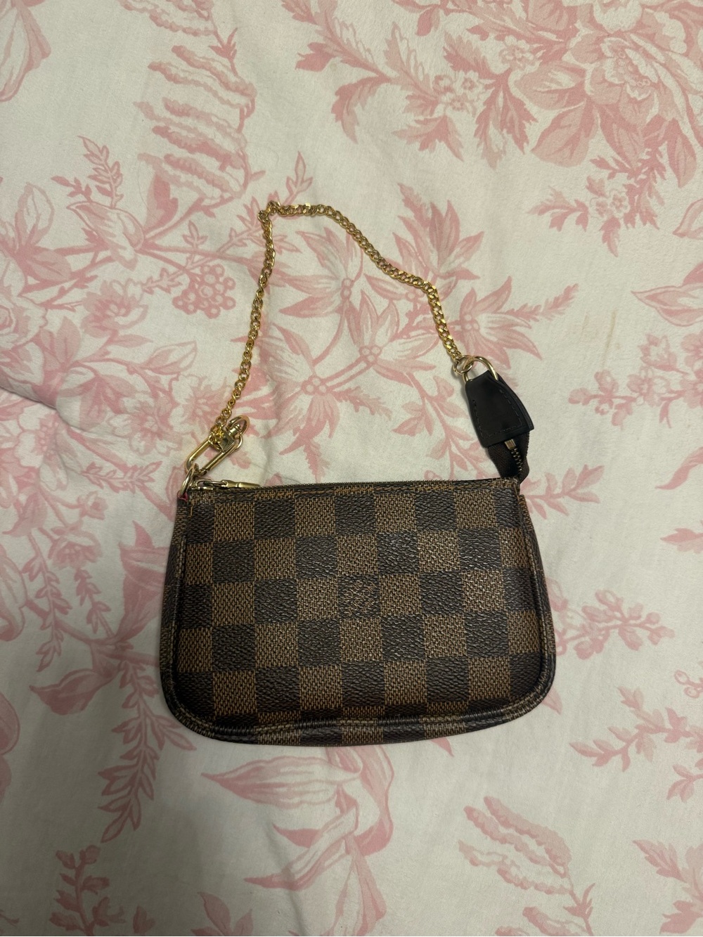 NOT REAL! Brown Checked Women’s Chain Shoulder Bag